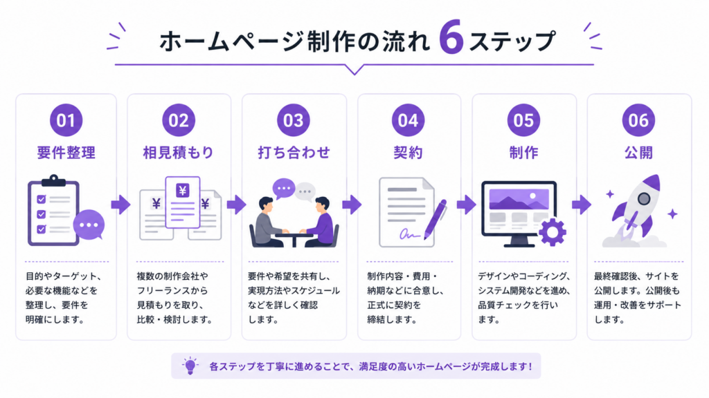 Webデザイン 外注 注意点 依頼の流れ 6ステップ