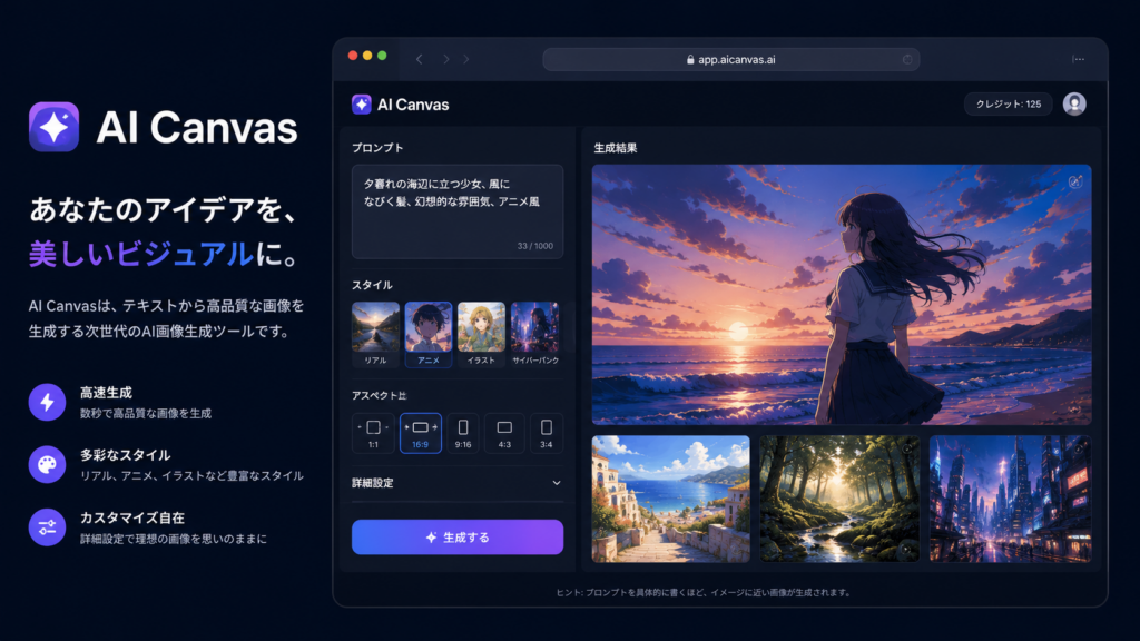ConoHa AI Canvas 画像生成AI 使い方 初心者向けブラウザツール